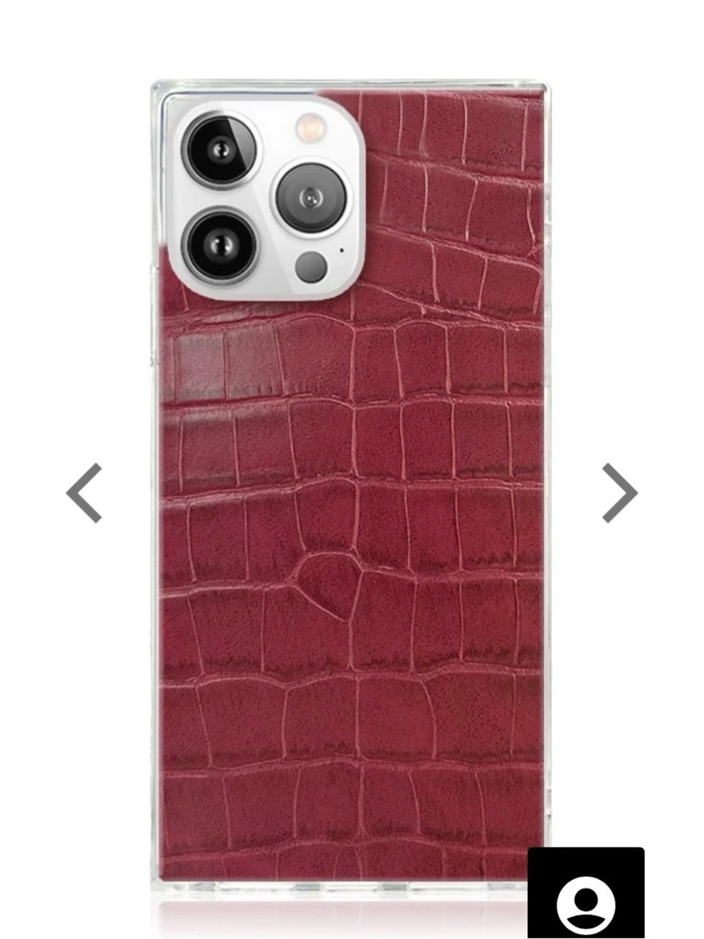 SQUARE® Burgundy Crocodile Faux Leather iPhone Case by FLAUNT